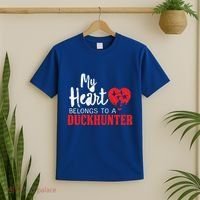 Duck Hunting My Heart Belongs To A Duckhunter Gift Wife Mom Gift T-Shirt thumb 2