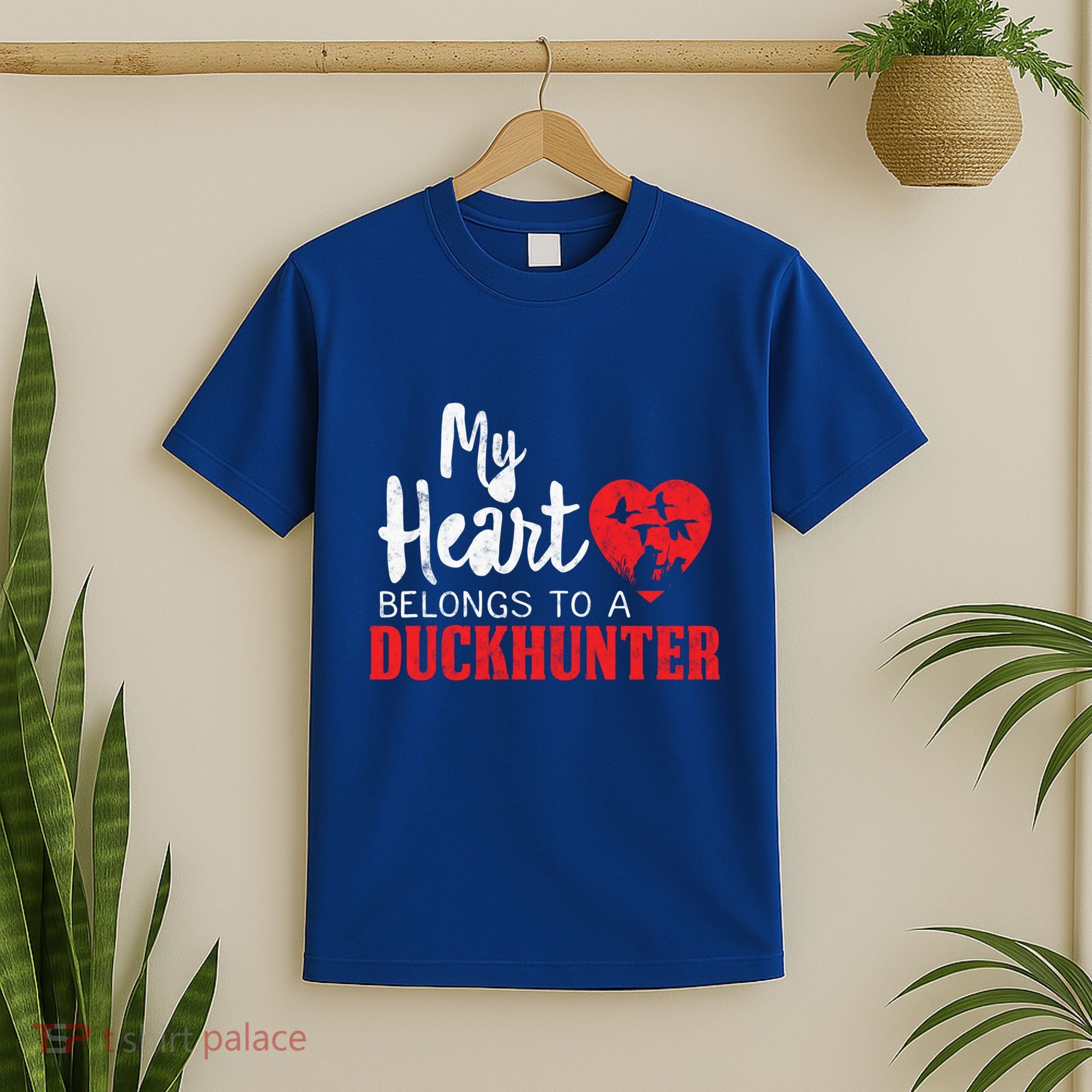 Duck Hunting My Heart Belongs To A Duckhunter Gift Wife Mom Gift T-Shirt