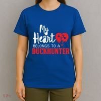 Duck Hunting My Heart Belongs To A Duckhunter Gift Wife Mom Gift T-Shirt thumb 4