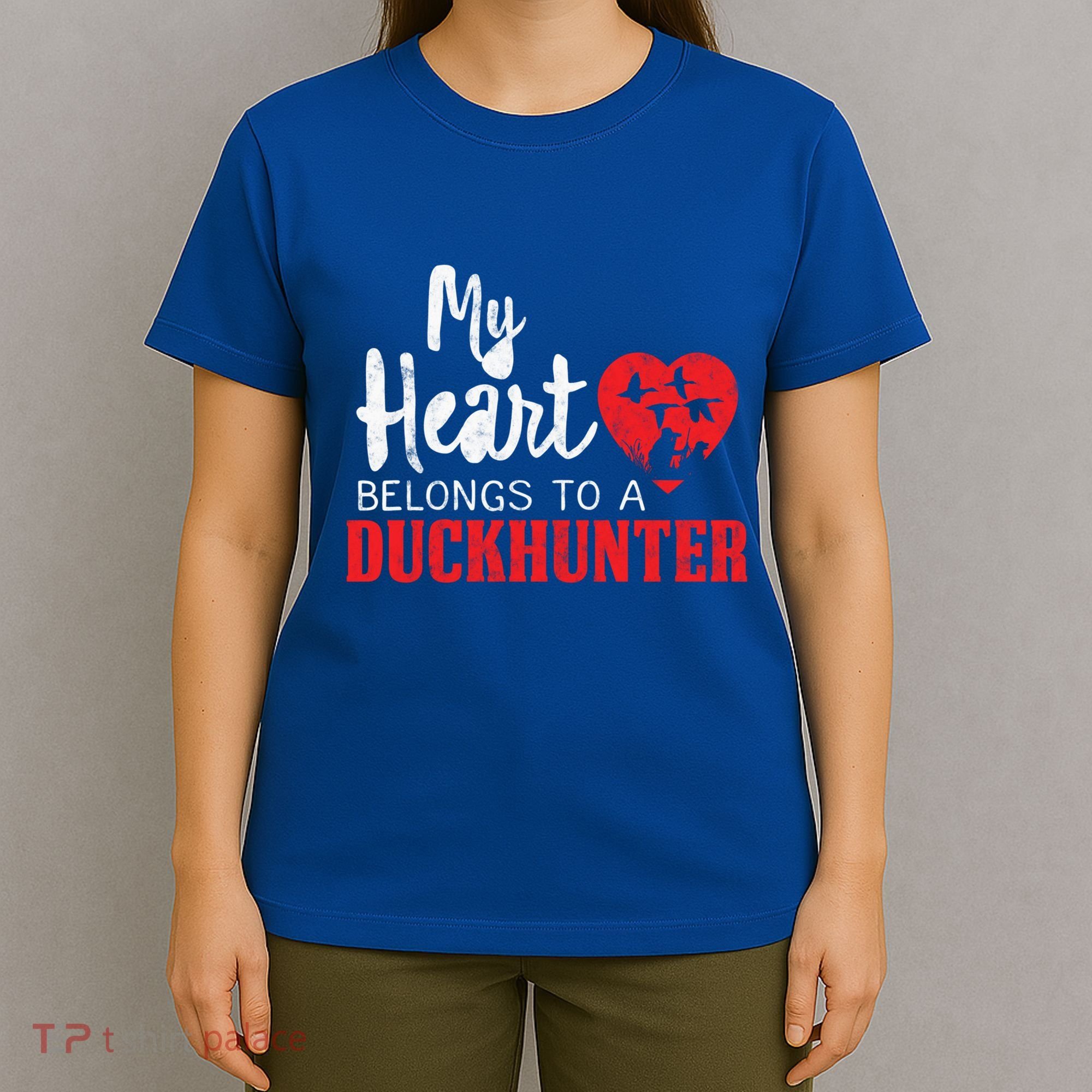 Duck Hunting My Heart Belongs To A Duckhunter Gift Wife Mom Gift T-Shirt