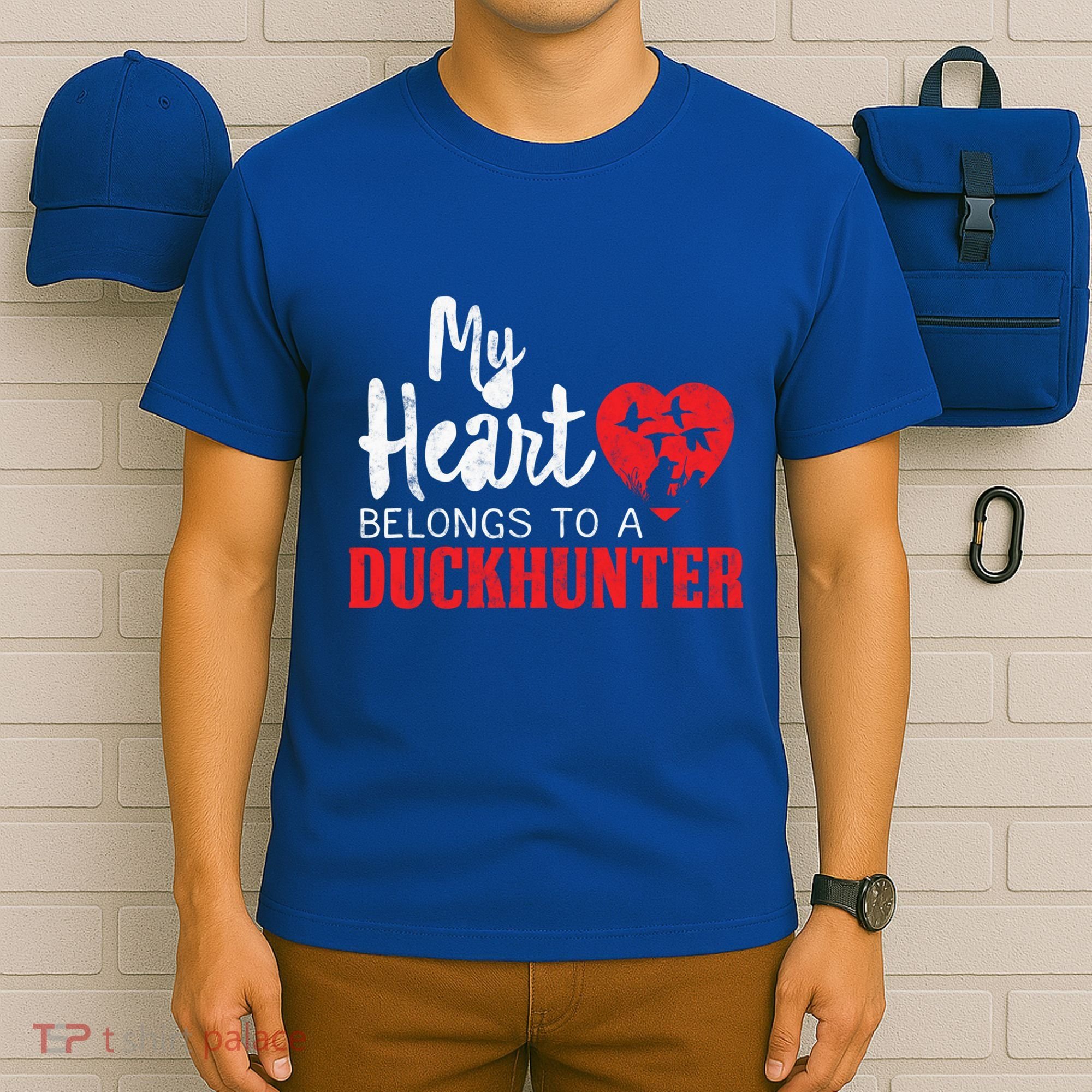 Duck Hunting My Heart Belongs To A Duckhunter Gift Wife Mom Gift T-Shirt
