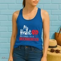 Duck Hunting My Heart Belongs To A Duckhunter Gift Wife Mom Gift Women's Tank Top thumb 2