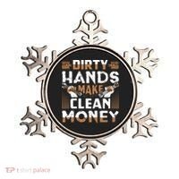 Dirty Hands Make Clean Money Funny Mechanic Gift Ornament thumb 0