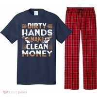 Dirty Hands Make Clean Money Funny Mechanic Gift Pajama Set thumb 0