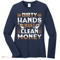 Dirty Hands Make Clean Money Funny Mechanic Gift Women's Long Sleeve Shirt thumb 0