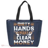 Dirty Hands Make Clean Money Funny Mechanic Gift Tote Bag thumb 0
