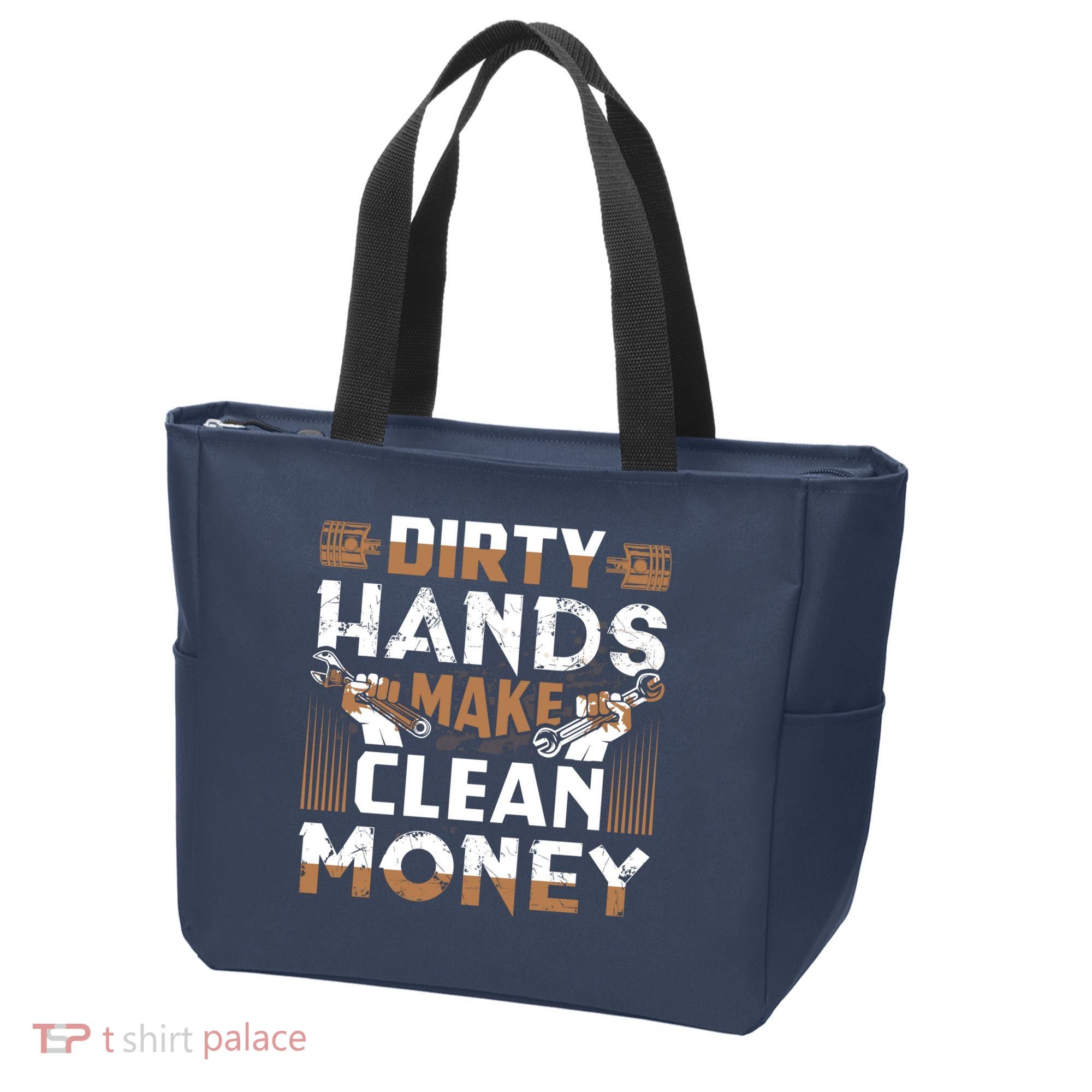 Dirty Hands Make Clean Money Funny Mechanic Gift Tote Bag