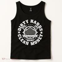 Dirty Hands Make Clean Money Funny Mechanic Mechanist Tank Top thumb 2