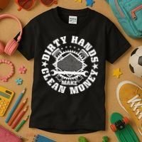 Dirty Hands Make Clean Money Funny Mechanic Mechanist Kids T-Shirt thumb 3