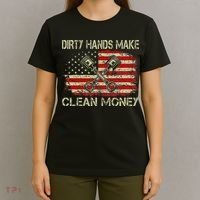 Dirty Hands Make Clean Money Funny Repair Mechanic T-Shirt thumb 4