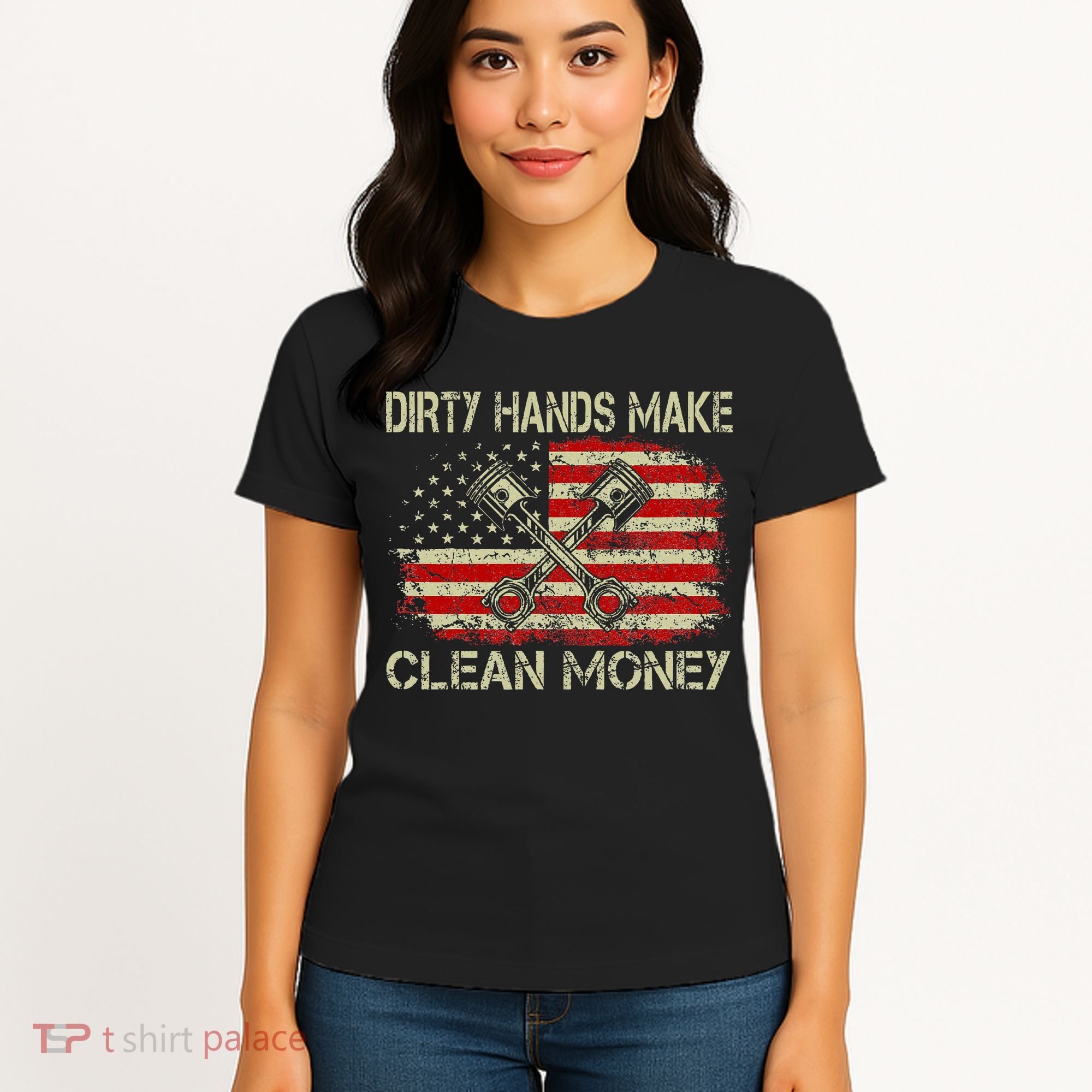 Dirty Hands Make Clean Money Funny Repair Mechanic Women's T-Shirt
