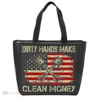 Dirty Hands Make Clean Money Funny Repair Mechanic Tote Bag thumb 0