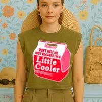 Don't Hate Me Because I'm A Little Cooler Garment-Dyed Women's Muscle Tee thumb 4