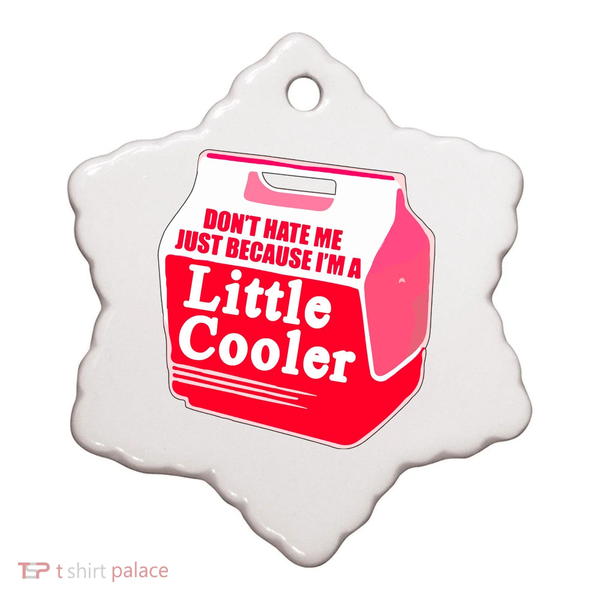 Don't Hate Me Because I'm A Little Cooler Ceramic Ornament
