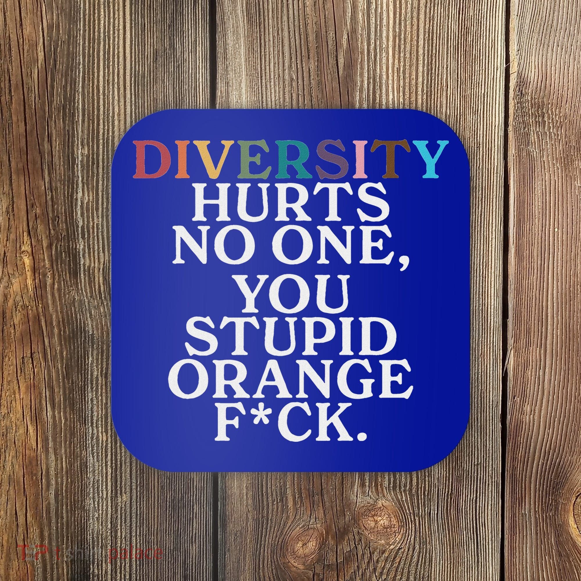 Diversity Hurts No One You Stupid Orange Fuck Coaster