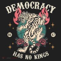 Democracy Has No Kings 86 47 Tiger Beanie thumb 2