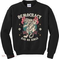Democracy Has No Kings 86 47 Tiger Kids Sweatshirt thumb 0