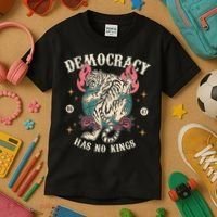 Democracy Has No Kings 86 47 Tiger Kids T-Shirt thumb 3