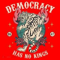 Democracy Has No Kings 86 47 Tiger Santa Hat thumb 1