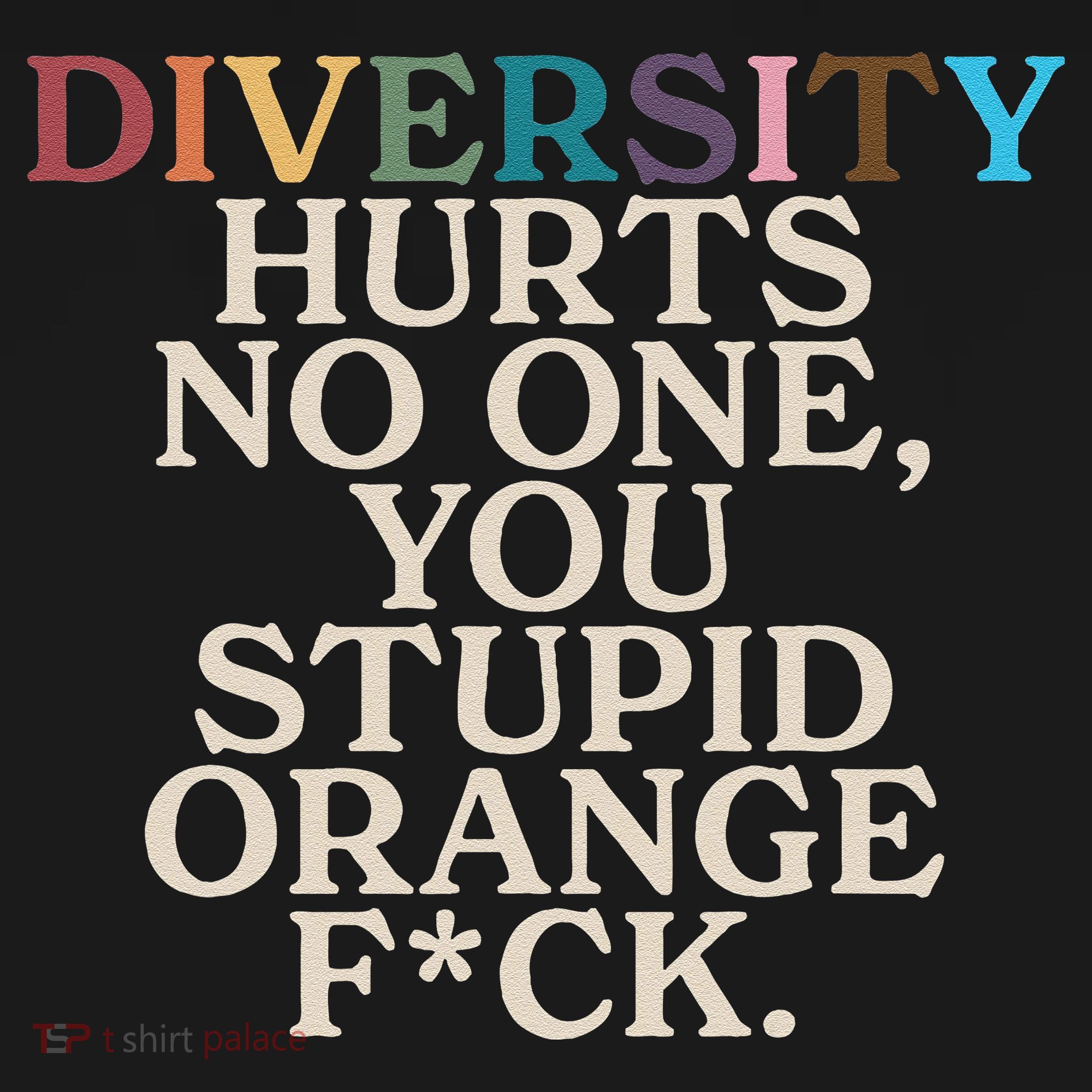 Diversity Hurts No One You Stupid Orange Fck Funny Slogan Women's Tank Top
