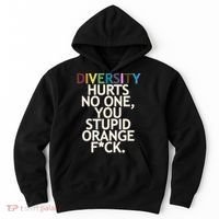 Diversity Hurts No One You Stupid Orange Fck Funny Slogan Hoodie thumb 0