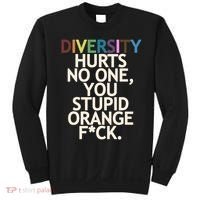 Diversity Hurts No One You Stupid Orange Fck Funny Slogan Sweatshirt thumb 0