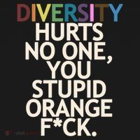 Diversity Hurts No One You Stupid Orange Fck Funny Slogan T-Shirt thumb 7