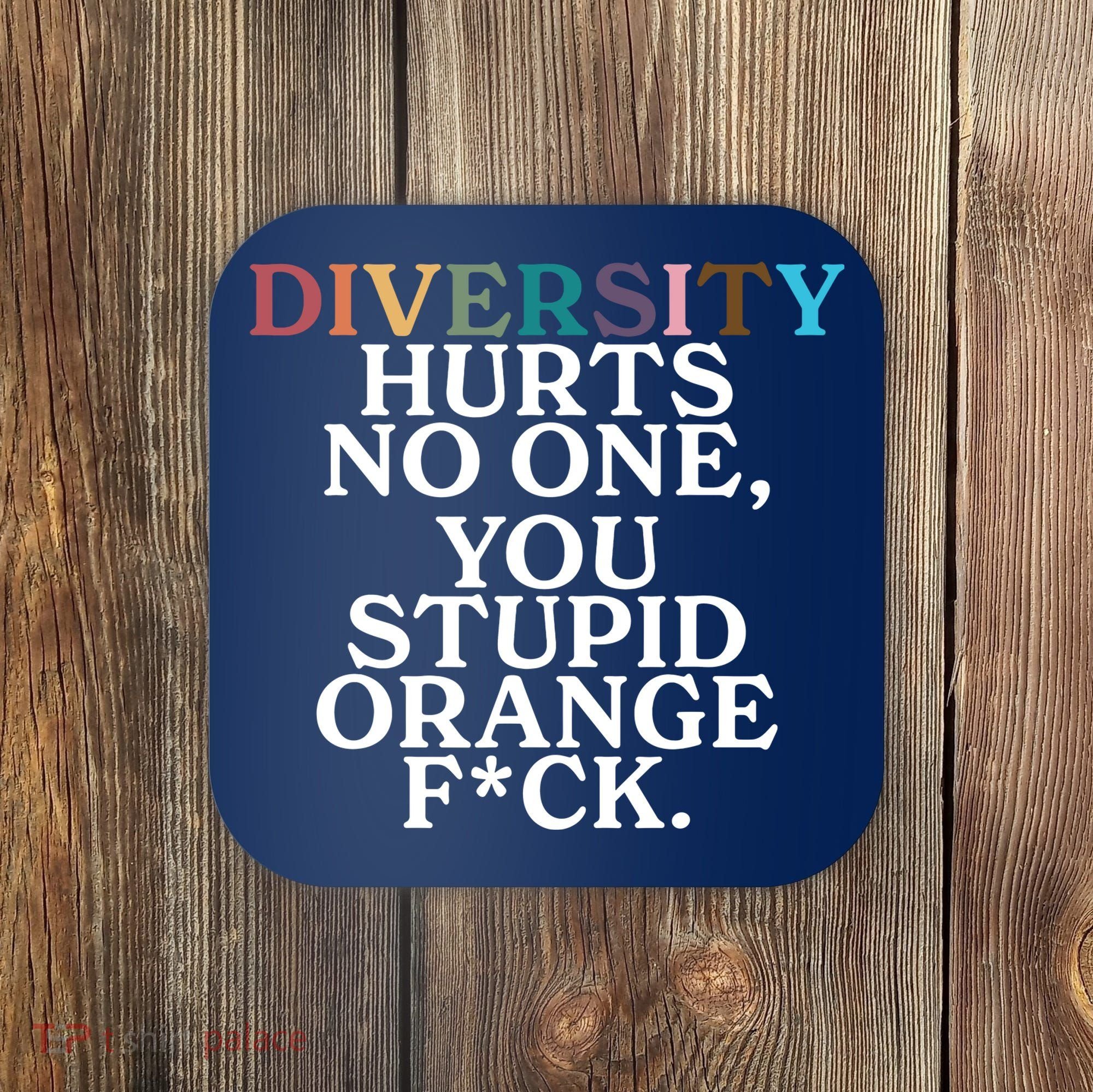 Diversity Hurts No One You Stupid Orange Fck Coaster