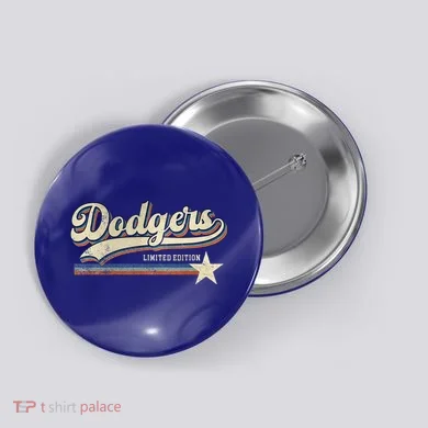 Dodgers Heart Name Button