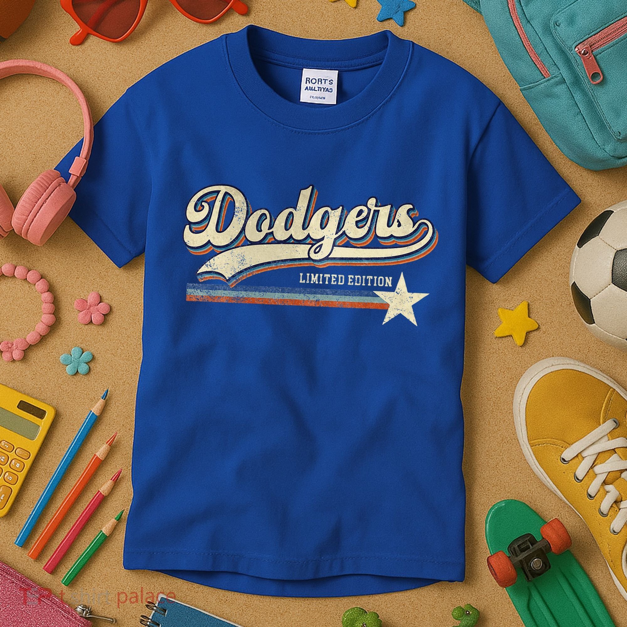Dodgers Heart Name Kids T-Shirt