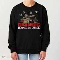 Duckoholic Hooked On Quack Funny Duck Hunting Hunter Gift Women's Sweatshirt thumb 0
