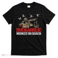 Duckoholic Hooked On Quack Funny Duck Hunting Hunter Gift T-Shirt thumb 0