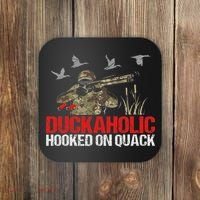 Duckoholic Hooked On Quack Funny Duck Hunting Hunter Gift Coaster thumb 0