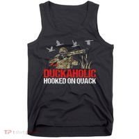 Duckoholic Hooked On Quack Funny Duck Hunting Hunter Gift Tank Top thumb 0