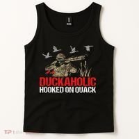 Duckoholic Hooked On Quack Funny Duck Hunting Hunter Gift Tank Top thumb 2