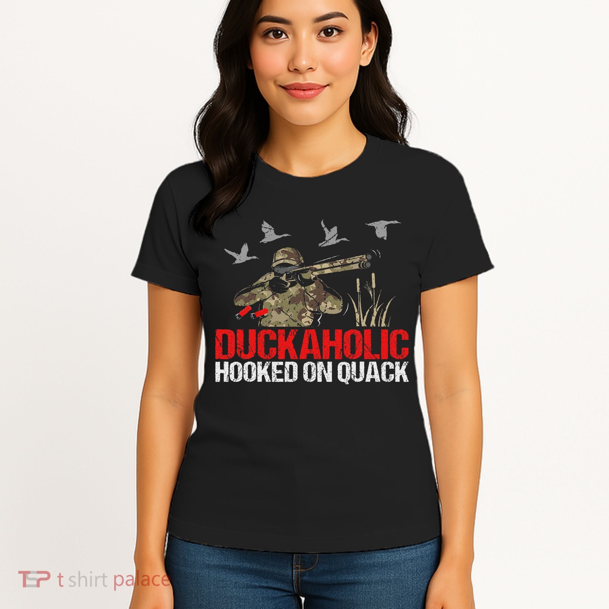Duckoholic Hooked On Quack Funny Duck Hunting Hunter Gift Women's T-Shirt