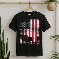 Draft Horse Patriotic American Flag Vintage Farmer T-Shirt thumb 2