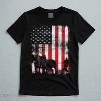 Draft Horse Patriotic American Flag Vintage Farmer T-Shirt thumb 5