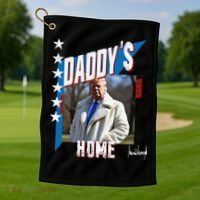 DaddyS Home Patriotic Donald Trump Golf Towel thumb 1