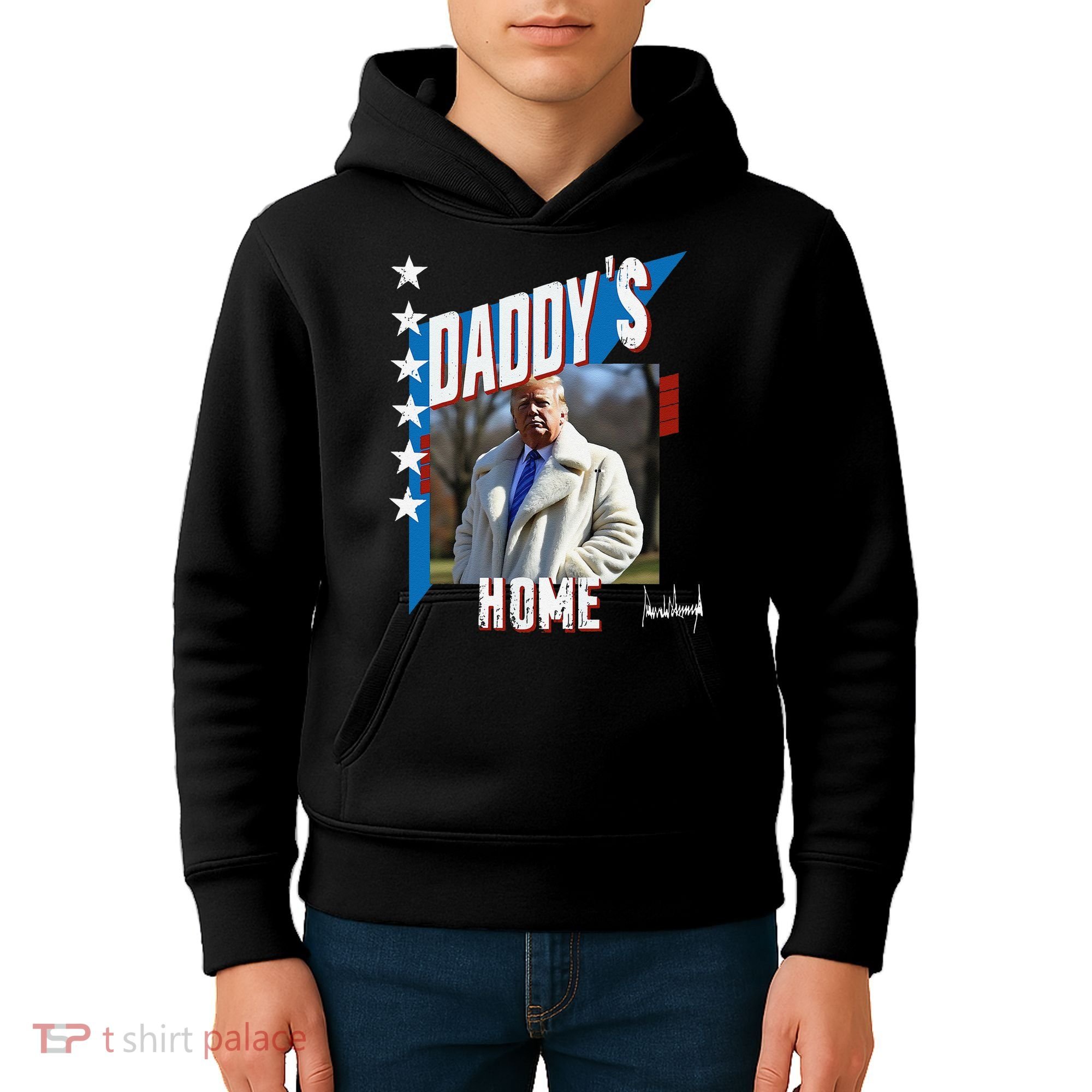 DaddyS Home Patriotic Donald Trump Kids Hoodie