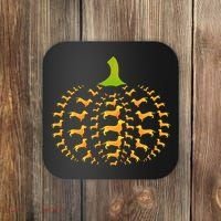Dachshund Halloween Pumpkin Apple Animals Vegetables Friend Dog Coaster thumb 0