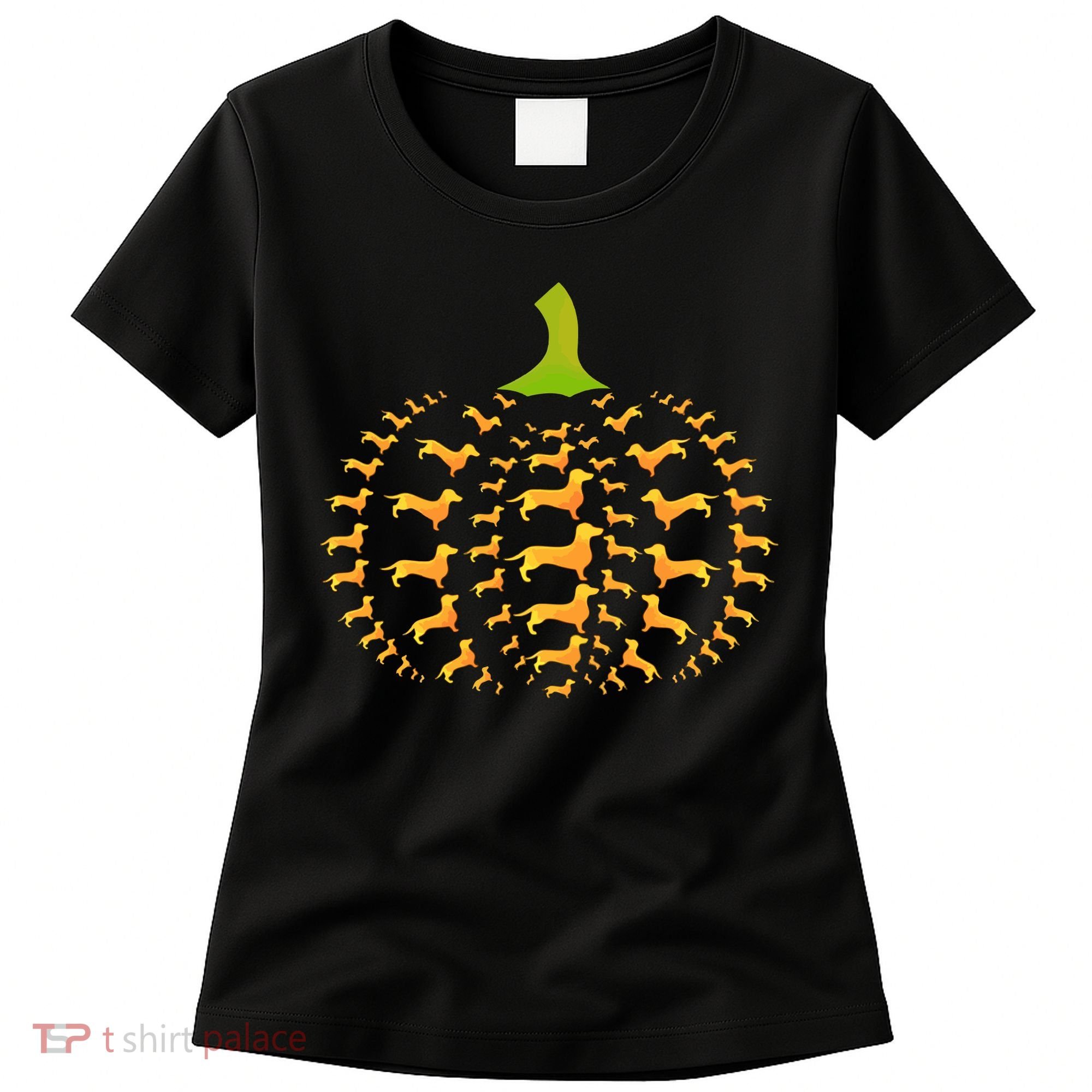Dachshund Halloween Pumpkin Apple Animals Vegetables Friend Dog Women's T-Shirt