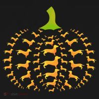 Dachshund Halloween Pumpkin Apple Animals Vegetables Friend Dog Women's T-Shirt thumb 6