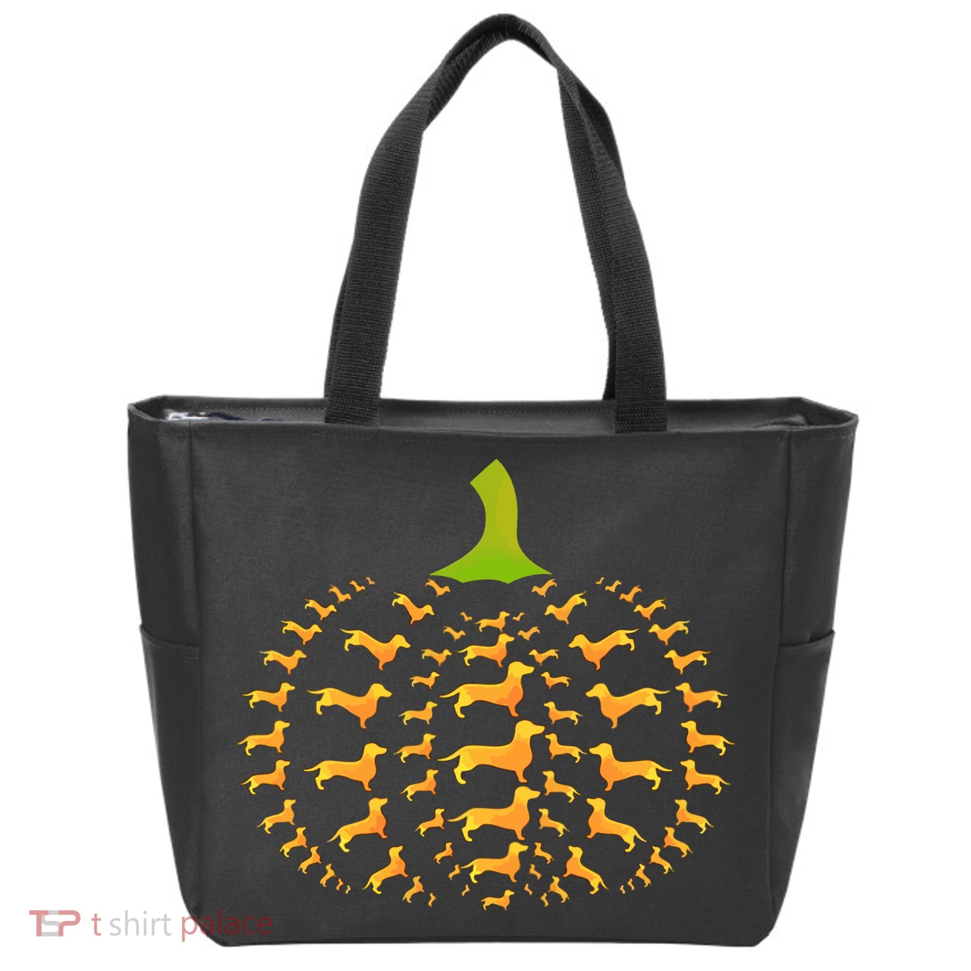 Dachshund Halloween Pumpkin Apple Animals Vegetables Friend Dog Tote Bag