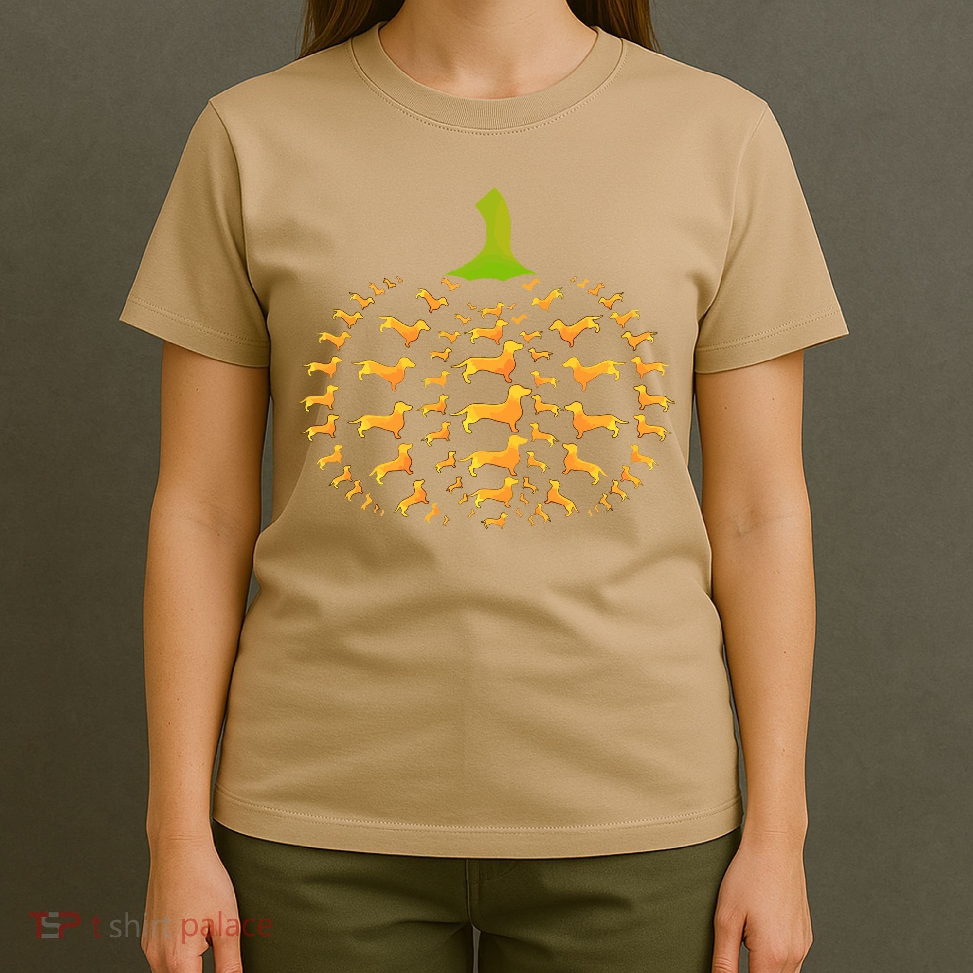 Dachshund Halloween Pumpkin Apple Animals Vegetables Friend Dog T-Shirt