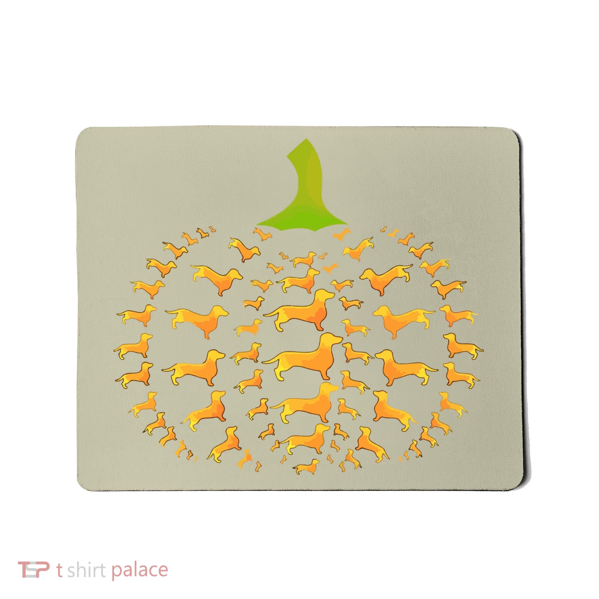 Dachshund Halloween Pumpkin Apple Animals Vegetables Friend Dog Mousepad