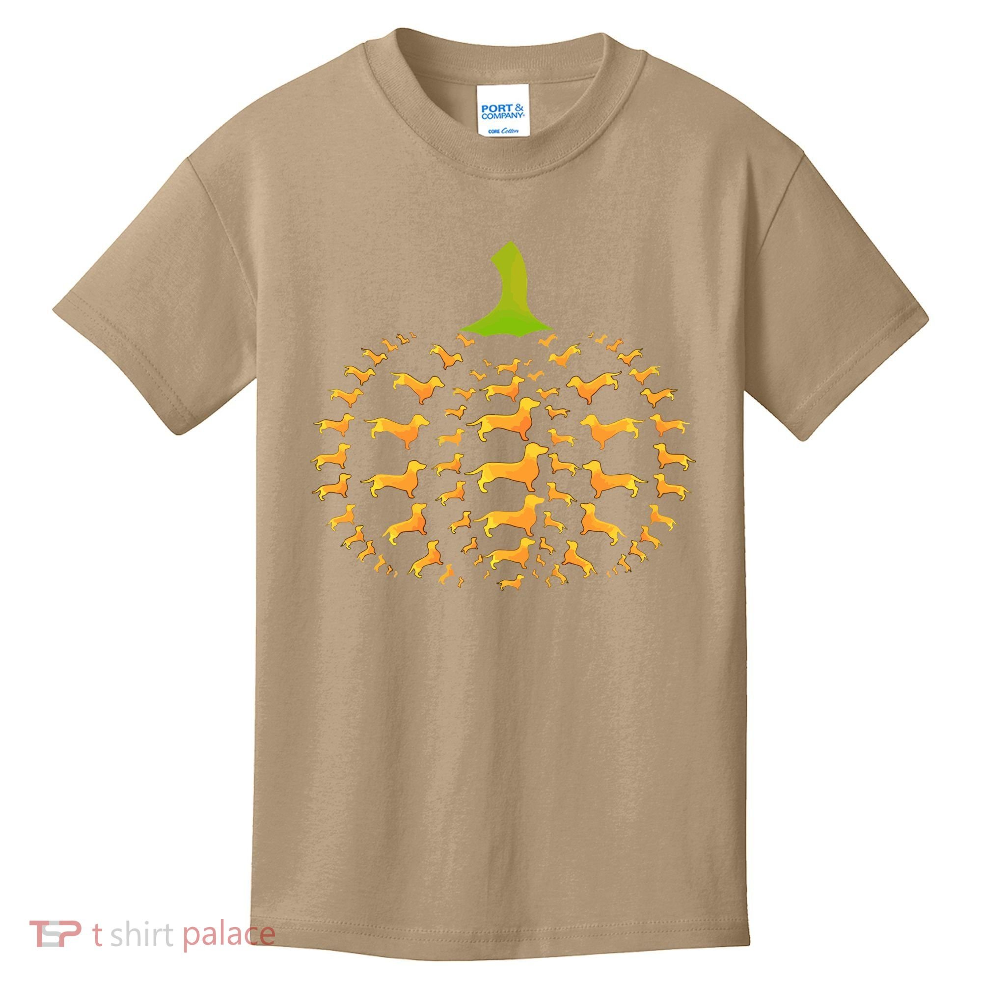 Dachshund Halloween Pumpkin Apple Animals Vegetables Friend Dog Kids T-Shirt