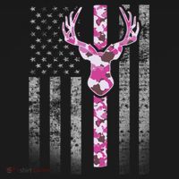 Deer Hunting Pink Camouflage Flag With Camo Deer Antlers Gift Bucket Hat thumb 4