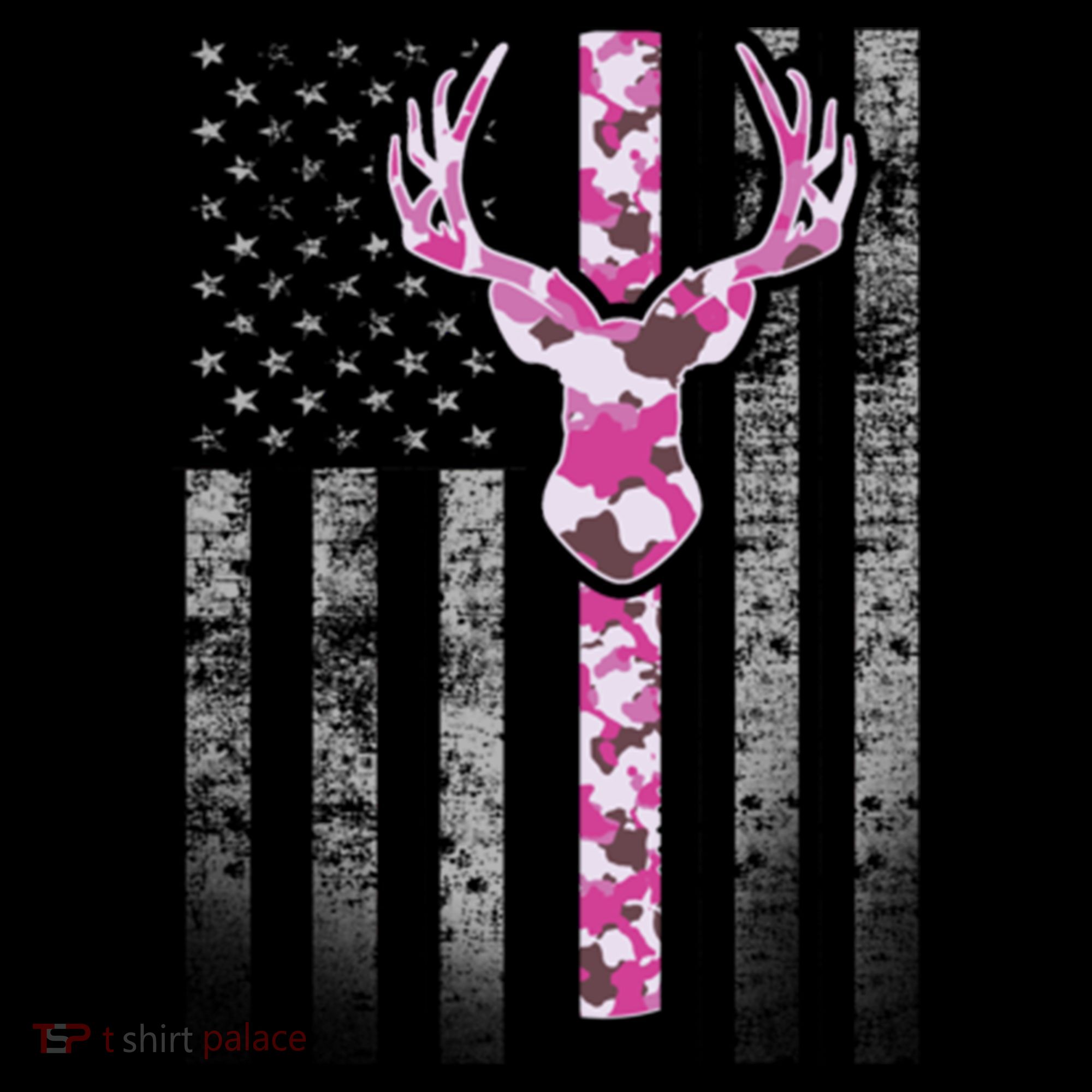 Deer Hunting Pink Camouflage Flag With Camo Deer Antlers Gift Coffee Mug