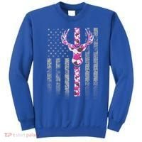 Deer Hunting Pink Camouflage Flag With Camo Deer Antlers Gift Sweatshirt thumb 0